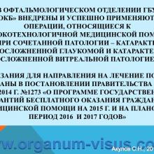 Акулов С.Н. Обзор состояния офтальмологической службы в Ростовской области за 2014 год. Достижения в ведении больных глаукомой. Доклад на научно-практической конференции, посвященной Всемирной Неделе Борьбы с Глаукомой: «Актуальные вопросы глаукомы» (World Glaucoma Week, WGW-2015, 12 марта 2015г.). При поддержке компании Пфайзер. Информационный партнер www.organum-visus.com