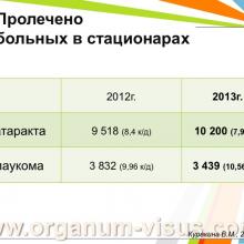 Куракина В.М. (г. Нижний Новгород, Россия) Состояние офтальмологической службы Министерства Здравоохранения Нижегородской области за 2013 год. Информационный партнер www.organum-visus.com