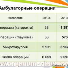 Куракина В.М. (г. Нижний Новгород, Россия) Состояние офтальмологической службы Министерства Здравоохранения Нижегородской области за 2013 год. Информационный партнер www.organum-visus.com