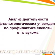 Куракина В.М. (г. Нижний Новгород, Россия) Состояние офтальмологической службы Министерства Здравоохранения Нижегородской области за 2013 год. Информационный партнер www.organum-visus.com