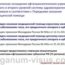 Нероев В.В. Актуальные вопросы организации офтальмологической помощи в Российской Федерации. Доклад на офтальмологическом конгрессе Белые ночи-2015, г. Санкт-Петербург, Россия. Опубликовано www.avo-portal.ru Информационный партнер www.organum-visus.com