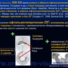 Волков В.В. Решётчатая мембрана склеры и трансмембранный градиент давления в патогенезе глаукомной оптической нейропатии (Volkov V.V., Военно-медицинская академия им. С.М. Кирова, г. Санкт-Петербург, Россия), доклад на III международном симпозиуме „Проблемные вопросы глаукомы”, г. Москва, 08 ноября 2014 г. Информационный партнер www.organum-visus.com
